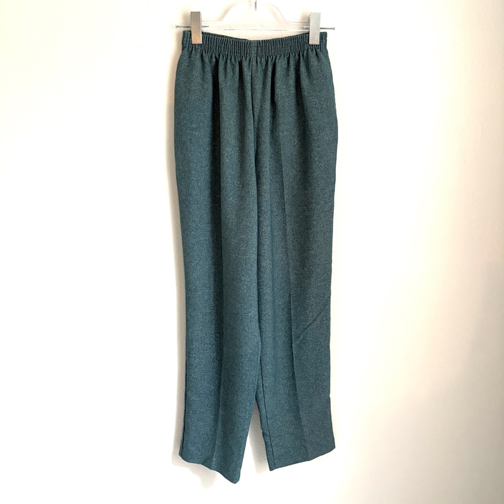 BonWorth | VINTAGE Women’s Teal Green Polyester Pants Elastic Waistband Size XSP